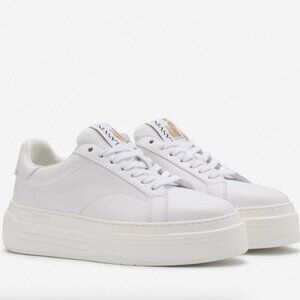 Lanvin Ddb0 Leather Platform Sneakers Size 37 7 Great Condition